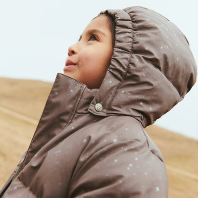 Wheat-PU Puffer Jacket Coast-1036 purple stone stars