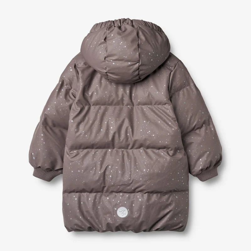 Wheat-PU Puffer Jacket Coast-1036 purple stone stars