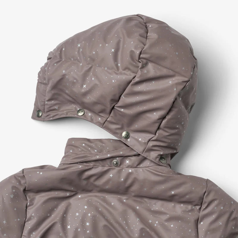 Wheat-PU Puffer Jacket Coast-1036 purple stone stars