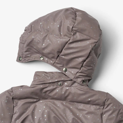 Wheat-PU Puffer Jacket Coast-1036 purple stone stars