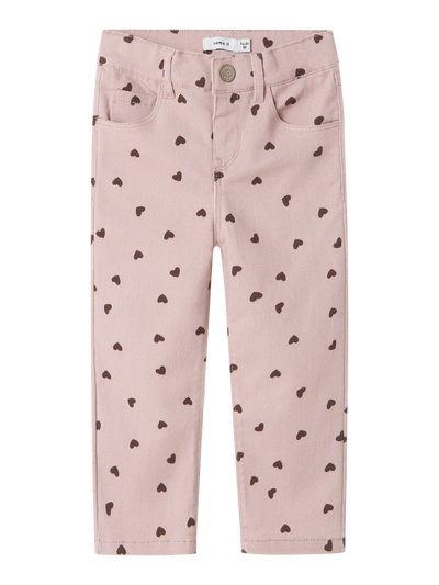 Name it - NMFROSE STRAIGHT AOP TWILL PANZ 7218-YF  - Burnished Lilac/Heart