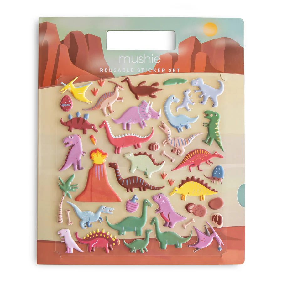 Mushie - Wiederverwendbare Sticker-Set (Dino)