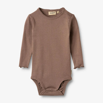 Wheat- Ripp-Body mit langen Ärmeln, Regitze toffee brown