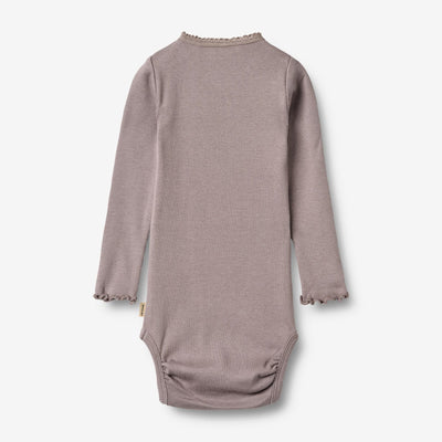 Wheat- Rippstrick-Body L/S Lotta dusty purple