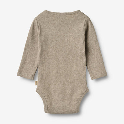 Wheat- Rippstrick-Body mit langen Ärmeln gravel melange