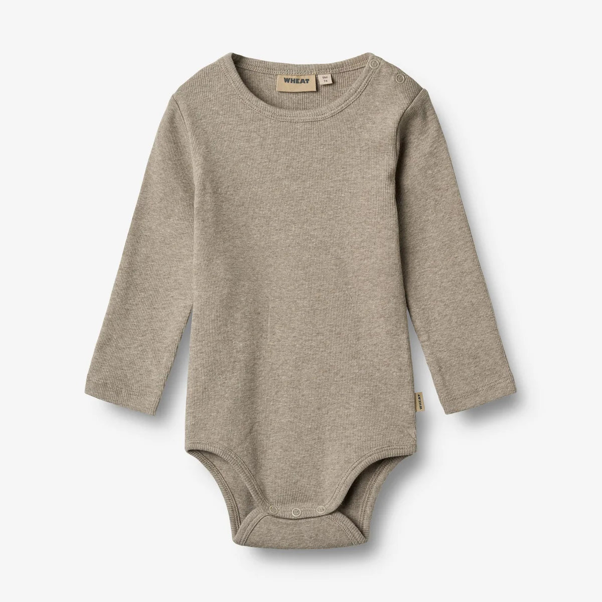 Wheat- Rippstrick-Body mit langen Ärmeln gravel melange