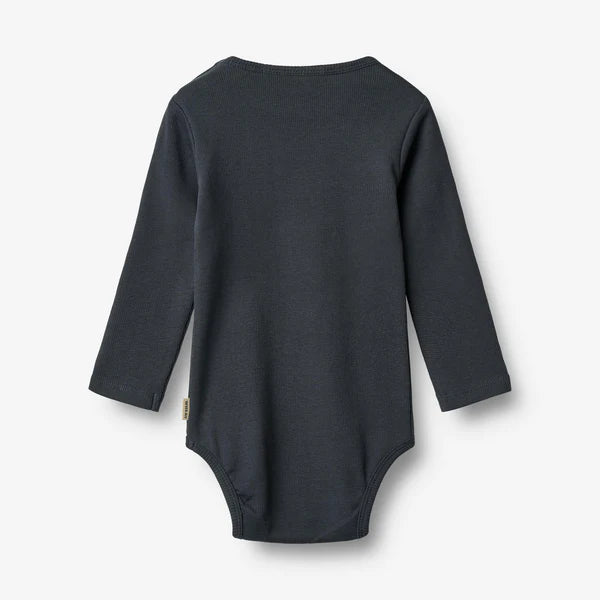 Wheat-Rippstrick-Body mit langen Ärmeln navy