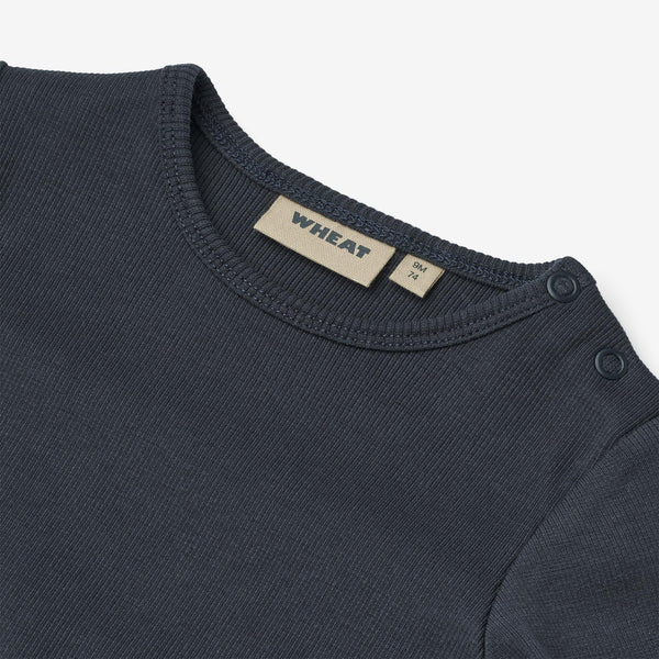 Wheat-Rippstrick-Body mit langen Ärmeln navy