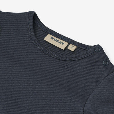 Wheat-Rippstrick-Body mit langen Ärmeln navy