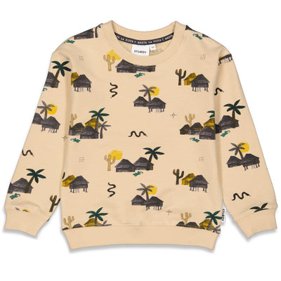 Jubel & Sturdy - Sweater AOP - Tiki Island - Zand