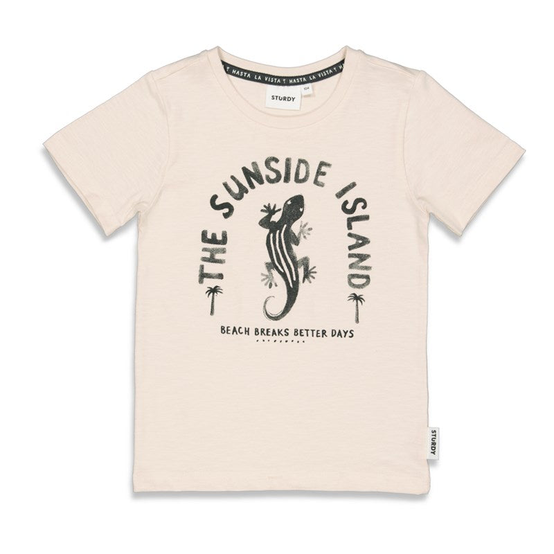 Jubel & Sturdy - T-Shirt Sunside - Tiki Island - Offwhite