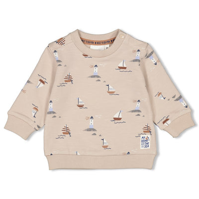 Feetje-Sweater AOP - Let's Sail-Sand
