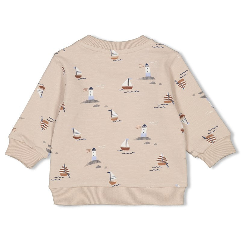Feetje-Sweater AOP - Let's Sail-Sand