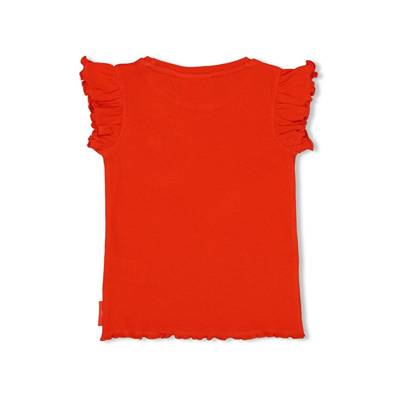Jubel-Gerippte T-Shirt - Berry Nice-Rot
