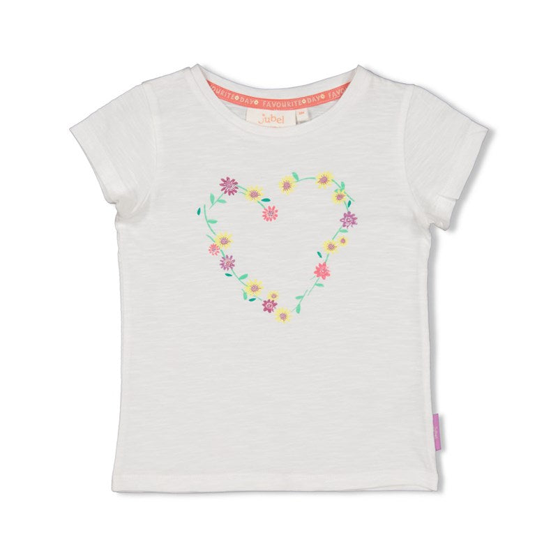 Jubel-T-Shirt flower heart - Picknick Perfect-Weiss