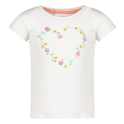 Jubel-T-Shirt flower heart - Picknick Perfect-Weiss