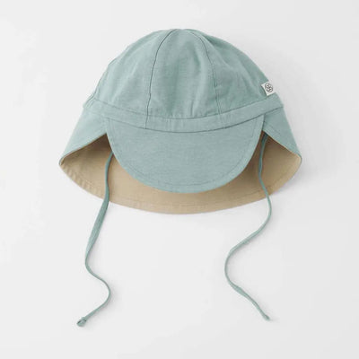 Wendbarer Sonnenhut UPF 50+ sea blue/sandy beach