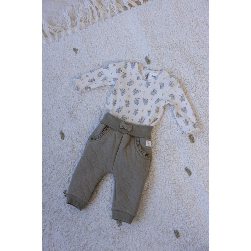 Feetje-Gerippte Body AOP - Fields of Green