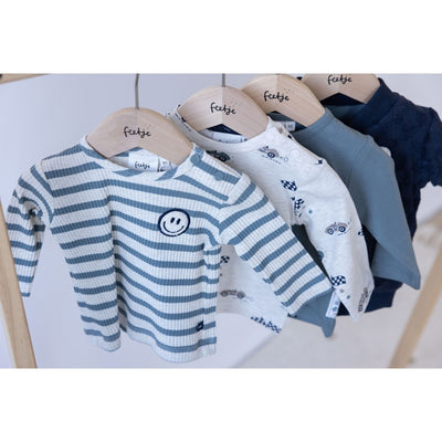 Feetje-Gerippte Longsleeve Ringel -  Let's Go!