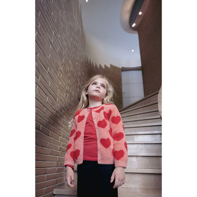 Jubel-Strickjacke AOP - Queen Of Hearts-h.Rosa