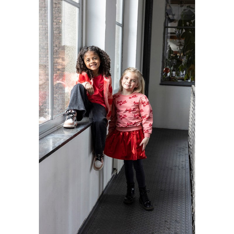 Jubel-Strickjacke AOP - Queen Of Hearts-h.Rosa