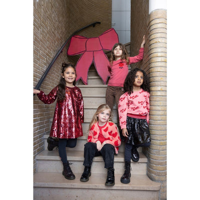 Jubel-Pailetten Kleid - Queen Of Hearts-Bordeaux