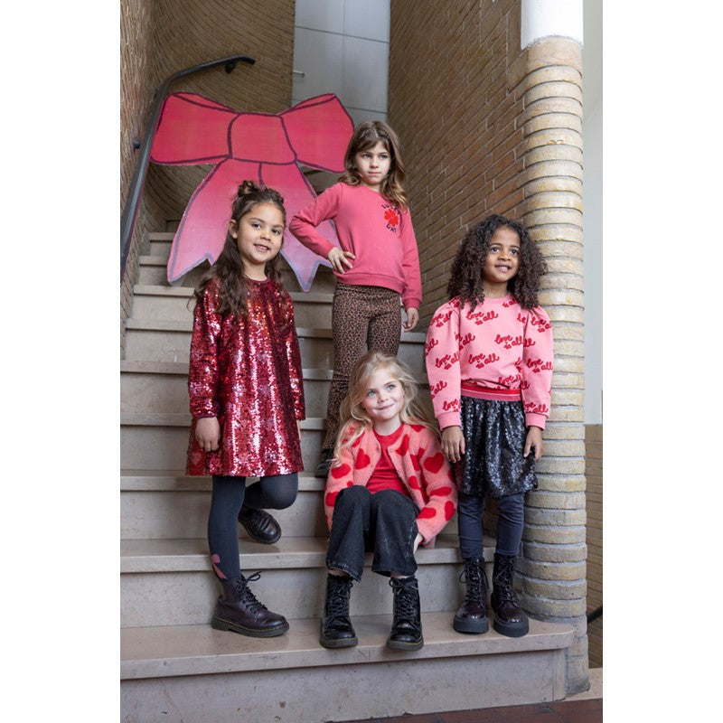 Jubel-Pailetten Kleid - Queen Of Hearts-Bordeaux