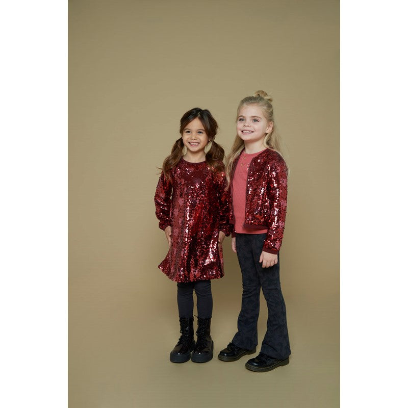 Jubel-Pailetten Kleid - Queen Of Hearts-Bordeaux