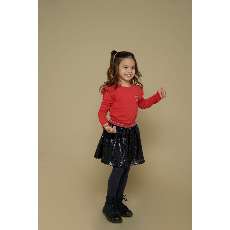 Jubel-Pailetten Rock - Queen Of Hearts-Anthrazit