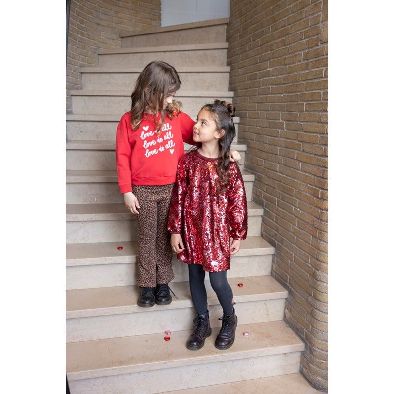 Jubel-Pailetten Kleid - Queen Of Hearts-Bordeaux