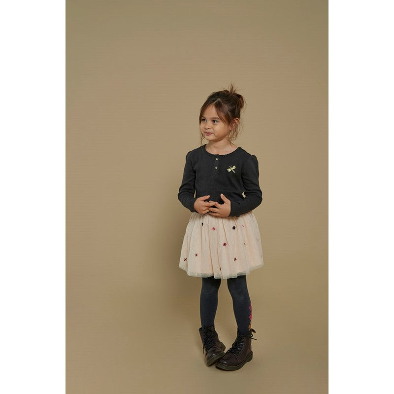 Jubel-Ajour geripptes Longsleeve - Shine Bright-Anthrazit