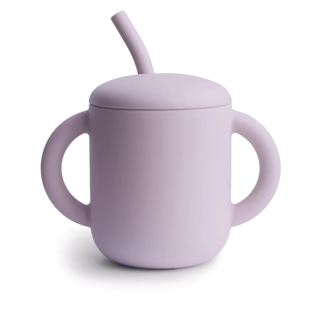 Mushie Silicone Training Cup + Straw Soft Lilac