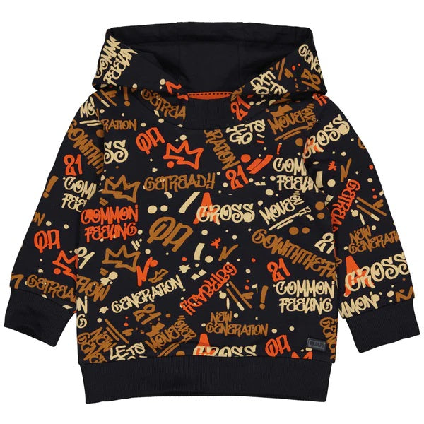 Quapi - SWEATER - AOP Blue Dark Grafitti