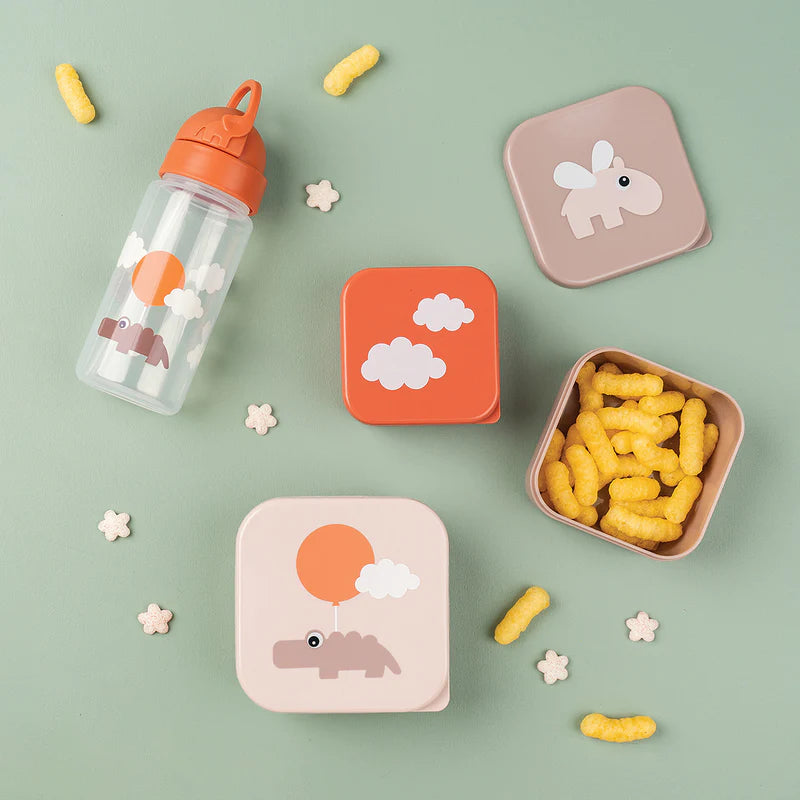 Snackbox-Set 3-er Pack Happy clouds Rosa