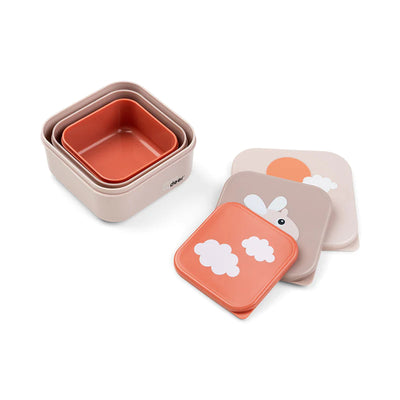 Snackbox-Set 3-er Pack Happy clouds Rosa