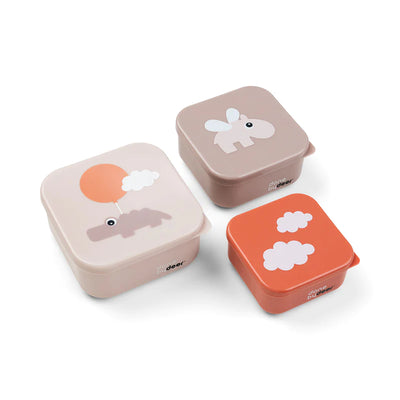 Snackbox-Set 3-er Pack Happy clouds Rosa