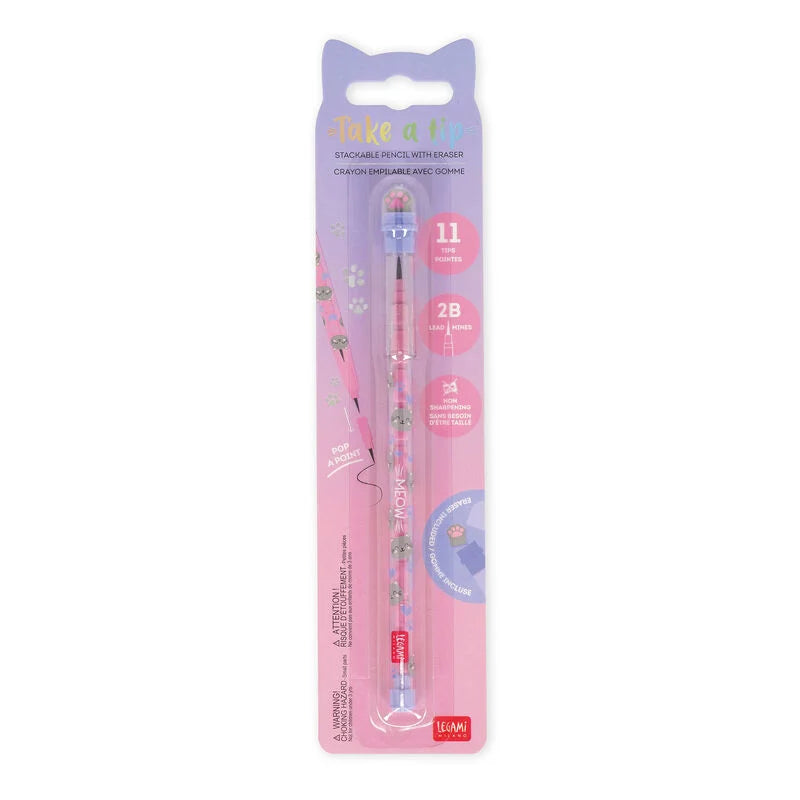 Stapelbarer Bleistift mit Radiergummi - Take a Tip