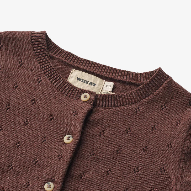 Wheat-Knit Cardigan Maia-3118 eggplant