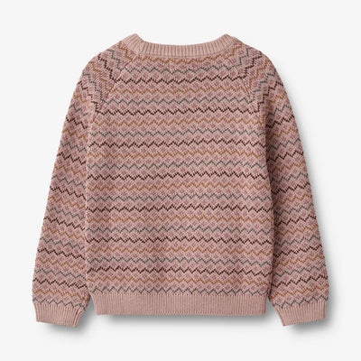 Wheat-Jacquard Pullover Nanna-1135 dry rose