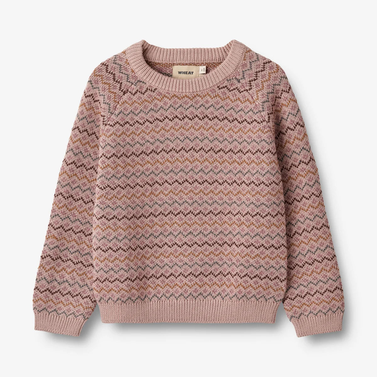 Wheat-Jacquard Pullover Nanna-1135 dry rose