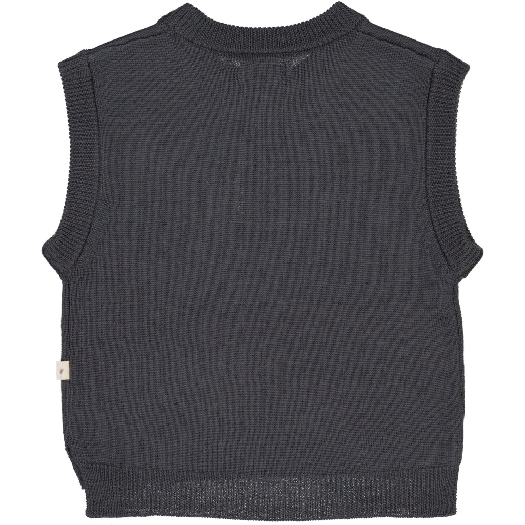 WHEAT - Knit Vest Cuba - 0033 black granite - 98/3y