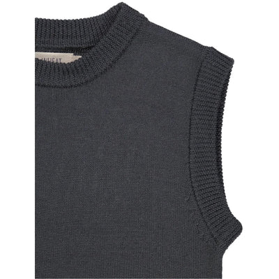 WHEAT - Knit Vest Cuba - 0033 black granite - 98/3y