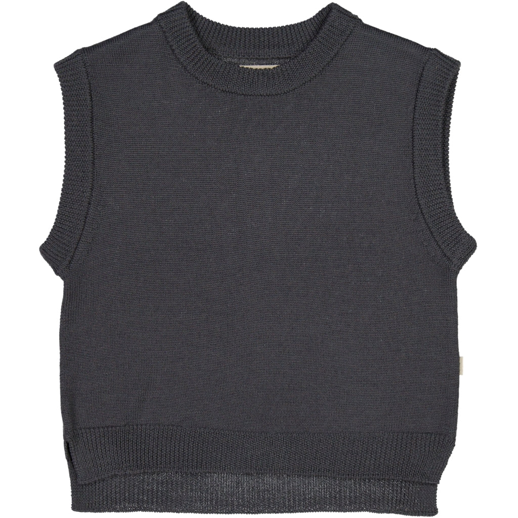 WHEAT - Knit Vest Cuba - 0033 black granite - 98/3y