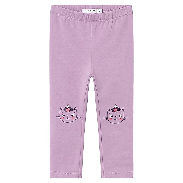 name it-NMFDAVINA AOP SWE LEGGING BRU R1-Lavender Mist