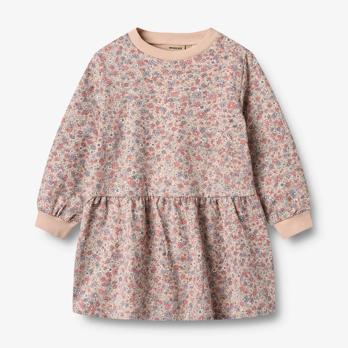 Wheat-Sweat Dress L/S Zenia-2036 rose dust flowers