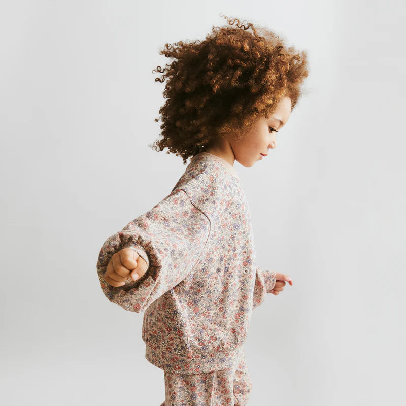 Wheat-Sweatshirt L/S Lia-2036 rose dust flowers
