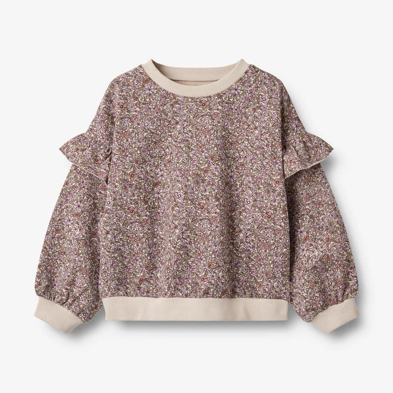 Wheat-Sweatshirt L/S Lulle-1358 lilac flowers