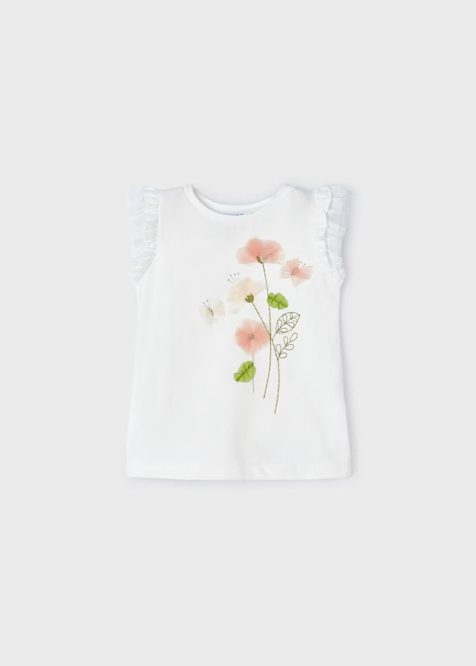 Mayoral-T-Shirt kurzarm Blume-Rohw-Nude