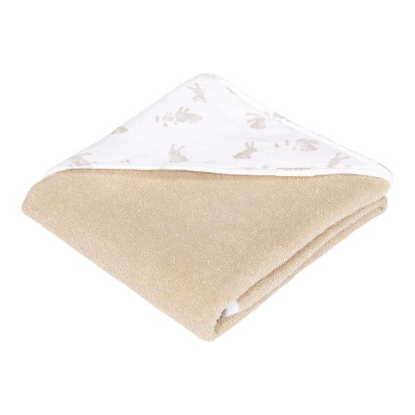 Hooded Towel Baby Bunny / Beige I Little Dutch