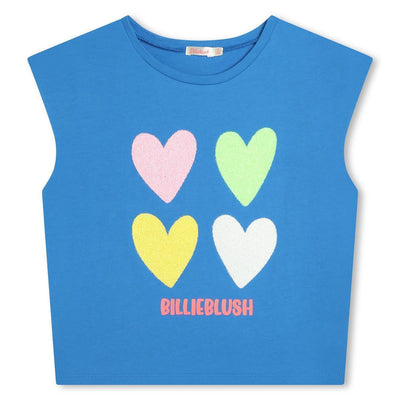 BILLIEBLUSH-KURZARM T-SHIRT-KAISERBLAU